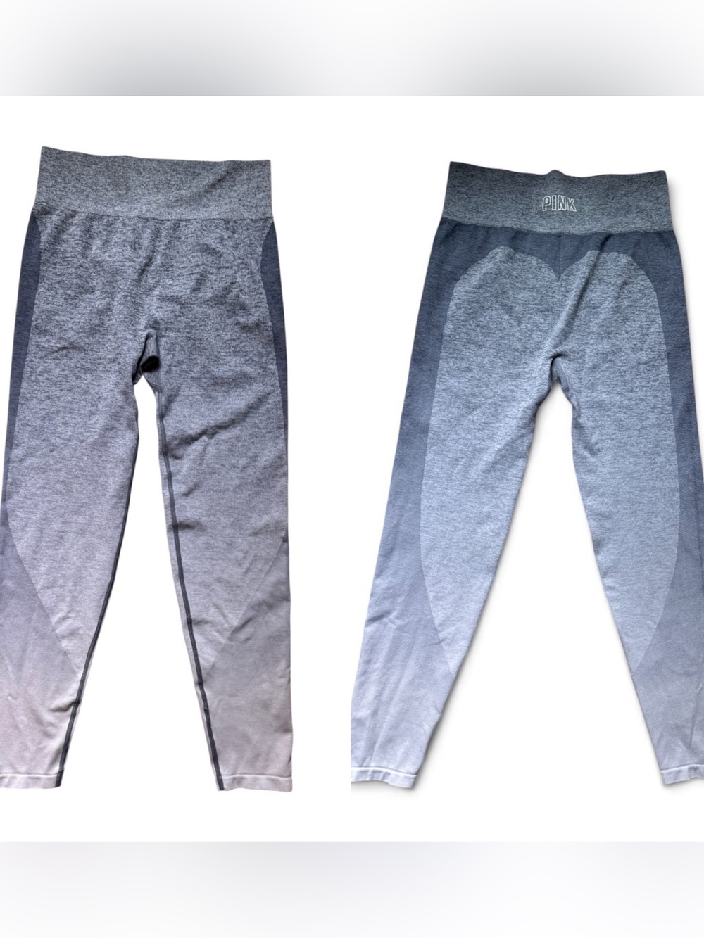🩶Victoria's Secret PINK Women’s Gray White Ombré Butt Defining Y2K Leggings